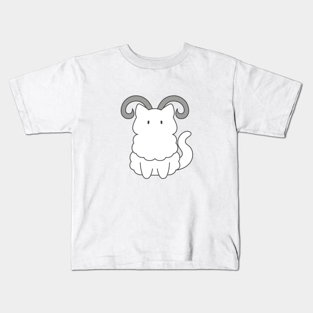 Aries Cat Zodiac Sign Kids T-Shirt by artdorable